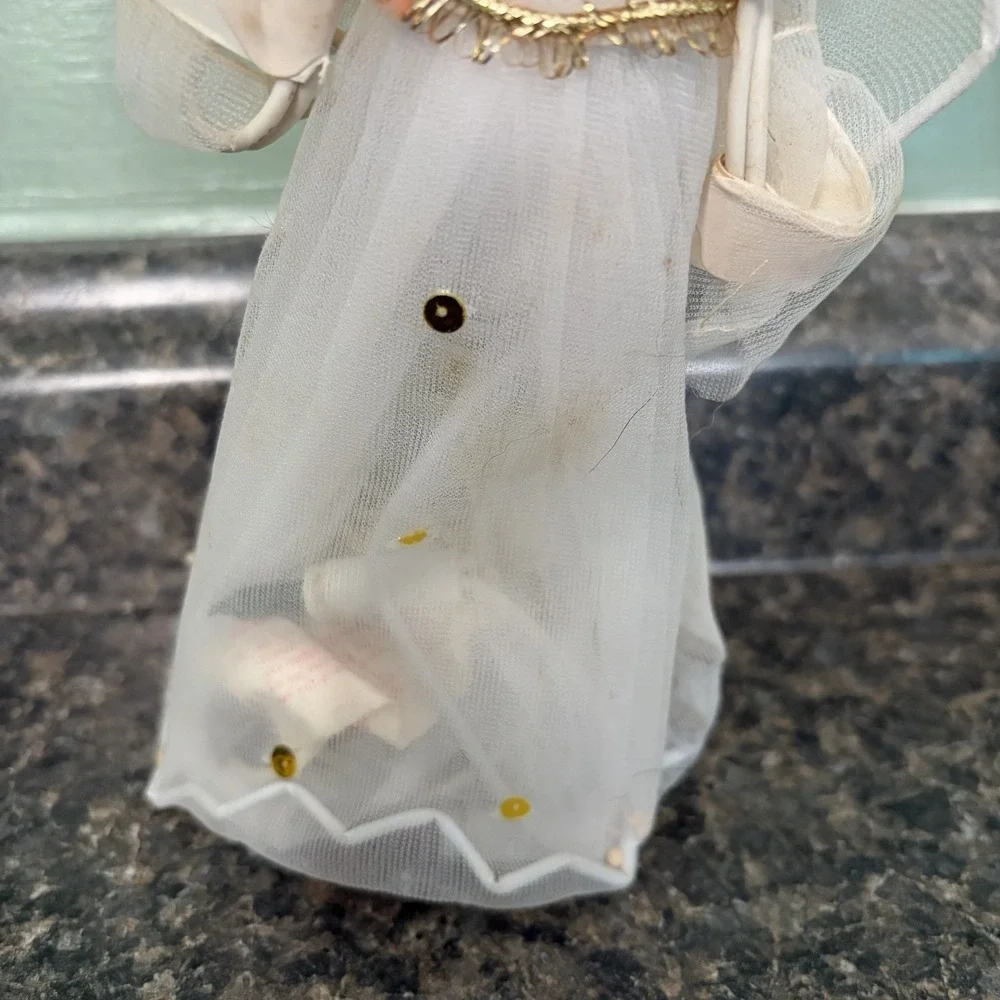 Vtg Christmas 10-Light Angel Tree Top Topper‎ Blonde Works 8